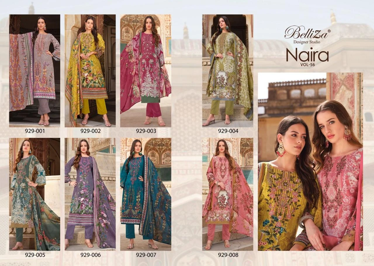 Belliza Designer Naira Vol 56 Pure Cotton Digital Prints Wholesale Pakistani Print Salwar Suit Catalog — Wholesale Pakistani Suits, Belliza Designer wholesale from Surat — view 9